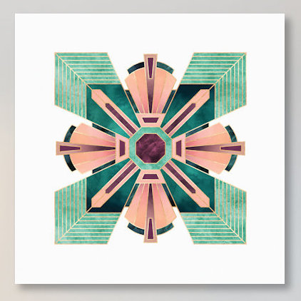 « art déco fleur », impression sur toile, H 12 po x l 12 po x P 0,75 po
