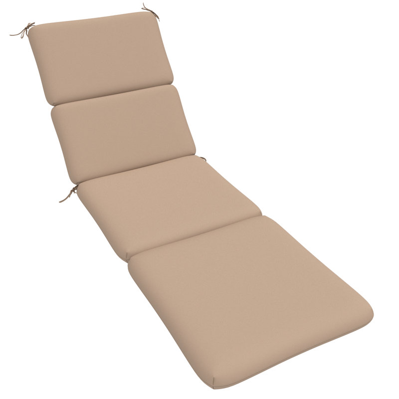74" x 22.5" Indoor/Outdoor Chaise Lounge Cushion (Set of 1), 3″ High-Density Foam Replacement Cushion, Beige, 1