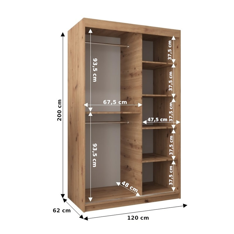 Aamira 2 Door Solid + Manufactured Wood Wardrobe, Black Matt