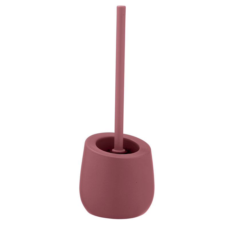 Badi Latitude Run, Mod. Badi,Ceramic,with Silicone Brush Head Free-Standing Toilet Brush and Holder, White / Opaline