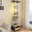 Vitrine en verre avec tiroir, armoire d'appoint avec lumières DEL, armoire de rangement à 1 porte avec tablettes-1287476338