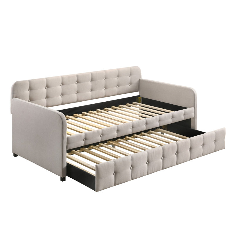 Lit de jour simple avec couchette Seraphine, Gris chaud