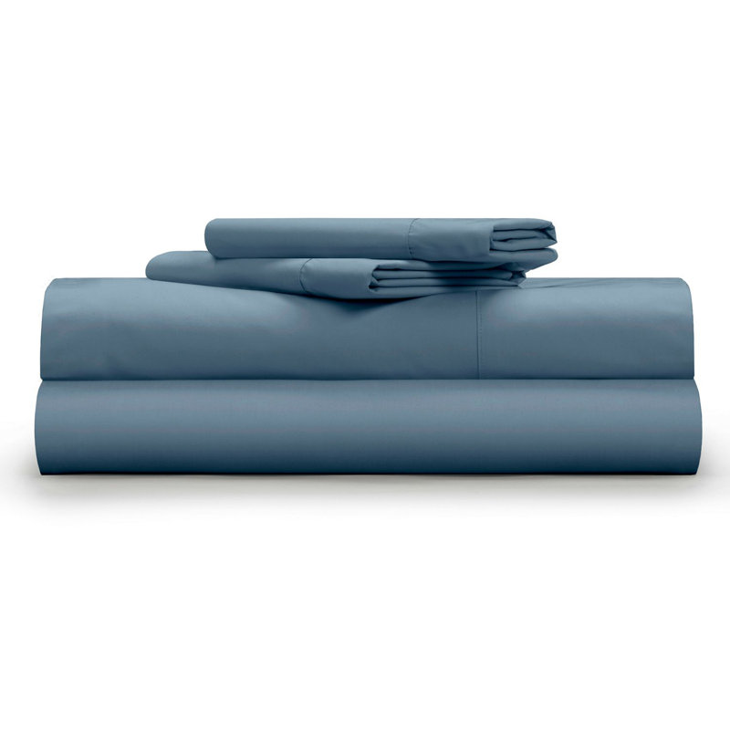 Ensemble de draps 100% coton 400 fils Cool & Crisp, Bleu cadet, Grand