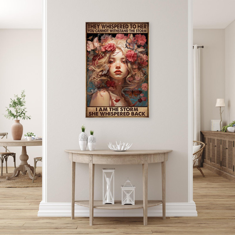 «Woman I Am The Storm», reproduction d'art graphique sur toile tendue, H 20 po x l 16 po x P 1,25 po