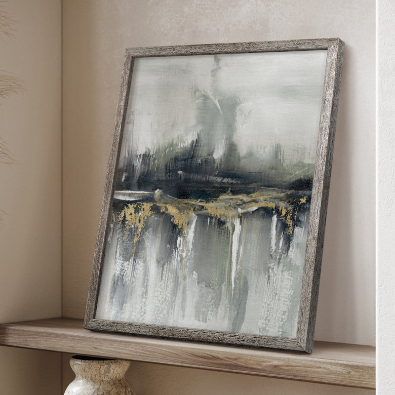 Indyscape et reproduction encadrée dorée - bois massif, H 11 po x l 9 po