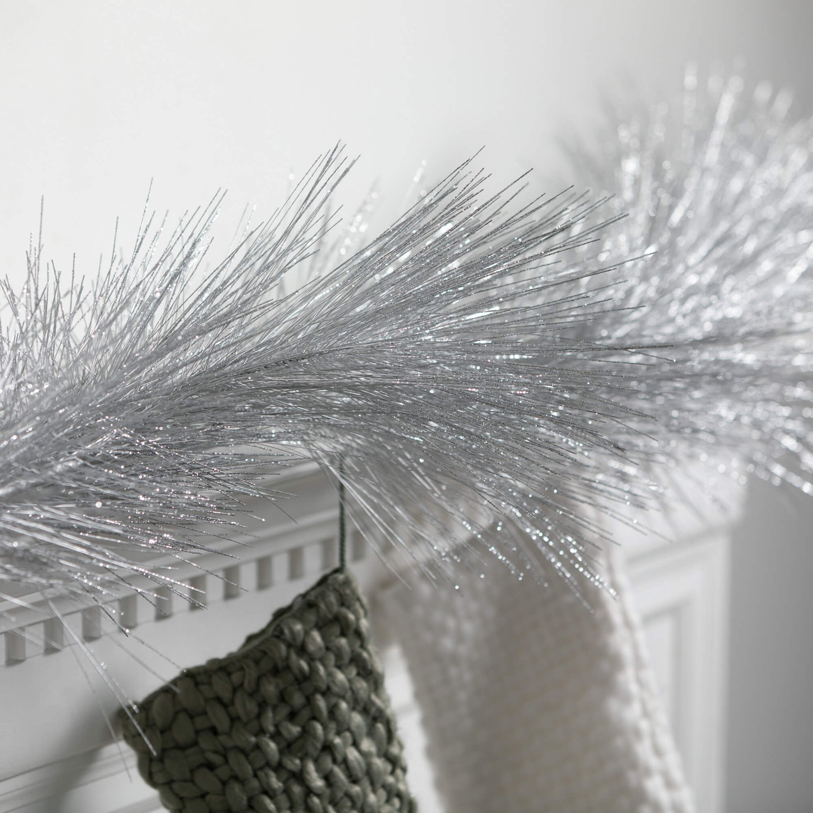 72" Artificial Silver Metallic Pine Christmas Garland, Silver