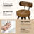 Swivel Counter Height Bar Stools Set of 4, Faux Leather Kitchen Stools Upholstered Barstools with Back, Walnut Wood Legs, Mid Century Island Chairs Counter Stools, 26" Seat Height-2017953365