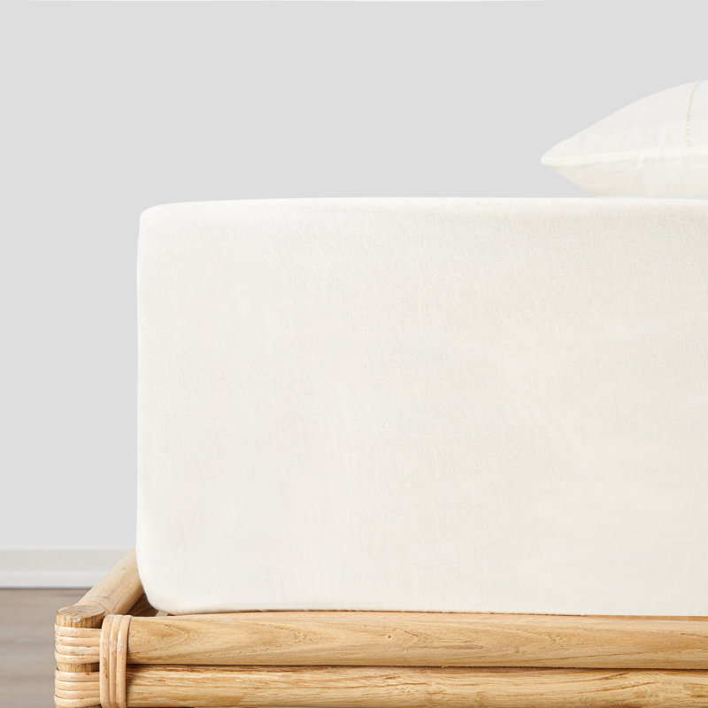 Chadwicks Sateen Plain Weave Fitted Sheet, Off-White, Double