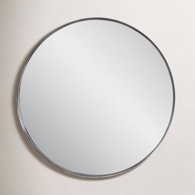 Steele Polished Silver Round Mirror