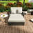 Double Chaise Lounge With Adjustable Back And Cushions-2104425022