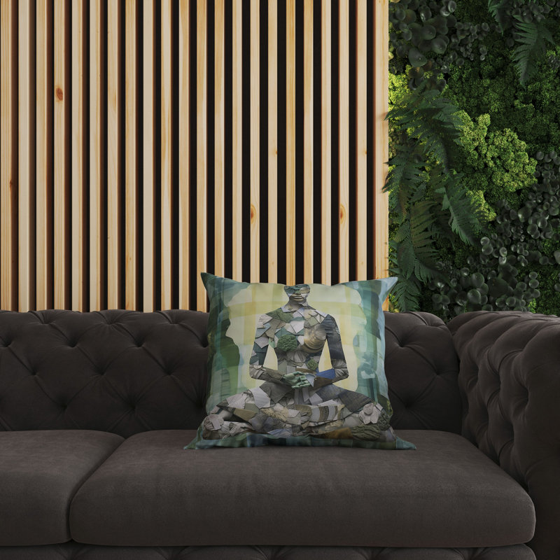 Coussin décoratif géométrique intérieur / extérieur réversible, H 26 po x l 26 po