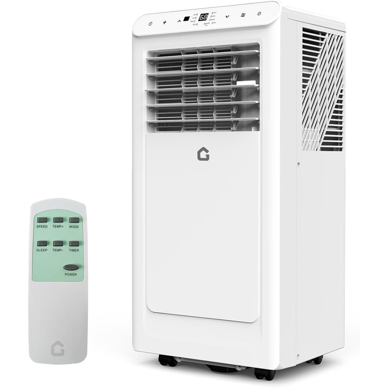 Climatiseur portatif 3-en-1 avec modes froid, déshumidificateur et ventilateur, unité CA 8 000 BTU avec mode veille, télécommande, minuterie et ensemble de fenêtre complète pour les pièces jusqu'à 350 pieds carrés