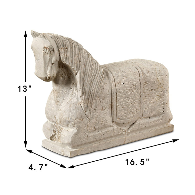 Travertine Horse Statue