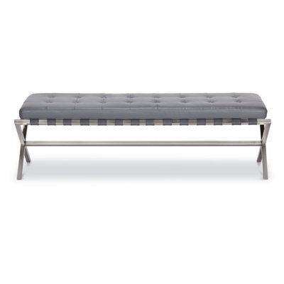 Banc en cuir végétalien de 56 po Canton
