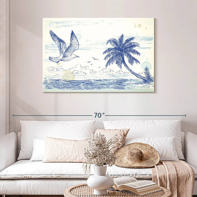 Summer Beach Drawing, 30" H x 45" W