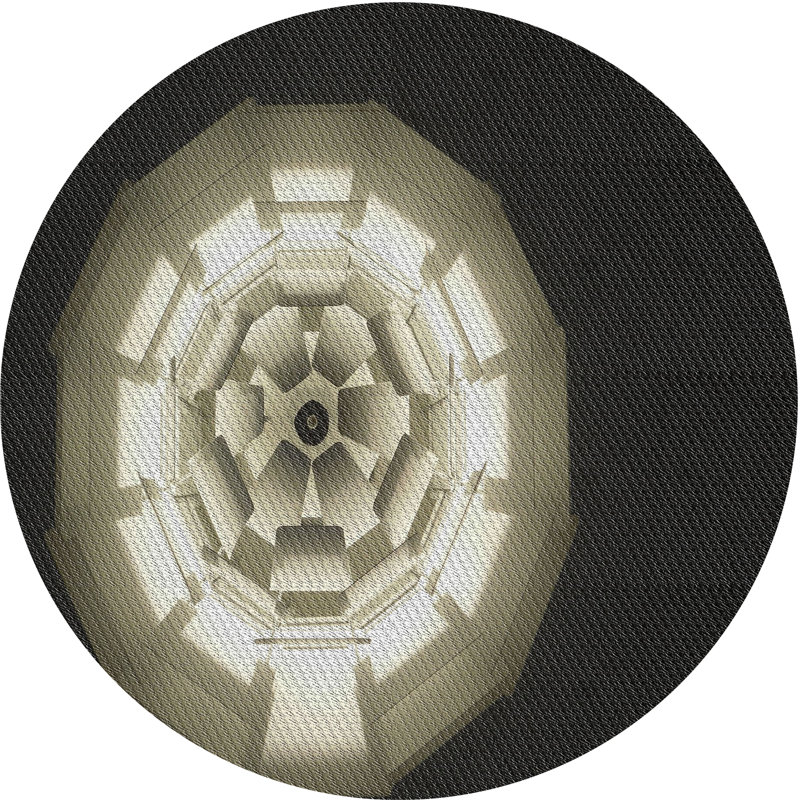 Tapis noir/beige à tisser électrique, Rond 8 pi