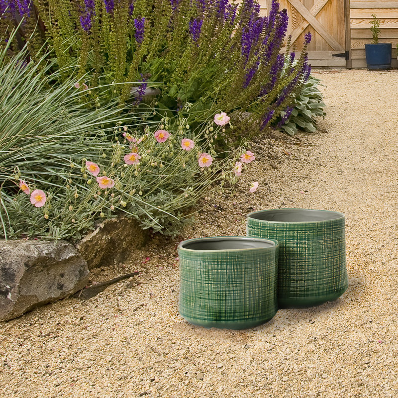 Phoenix Pot Planter - Set of 2, Green