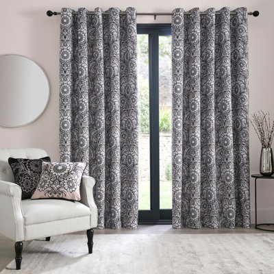 Romilly 100% Polyester Pair of Eyelet Curtains