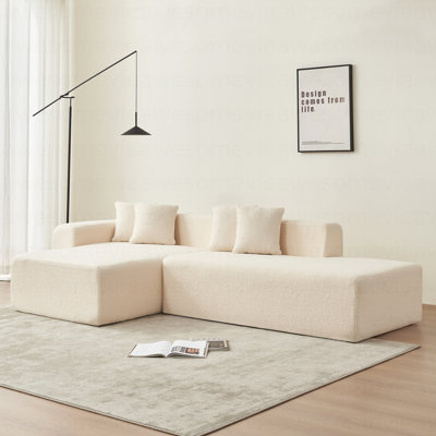 Canapé modulaire Boneless, canapé d'angle en L haute densité modulaire moderne avec méridienne et coussins, canapé en nuage rembourré pour le salon