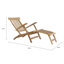 150cm Long Reclining Teak Single Chaise