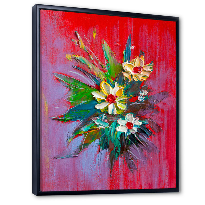 Wasai Daisies Flowers Garden, H 20 po x l 12 po x P 1 po, Black Floater Frame