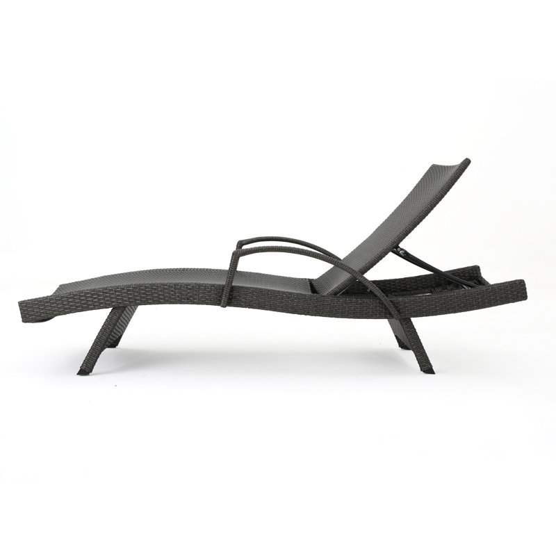Blaise Outdoor Chaise Lounge Set , Cushion Included, Orange (Brown Frame)