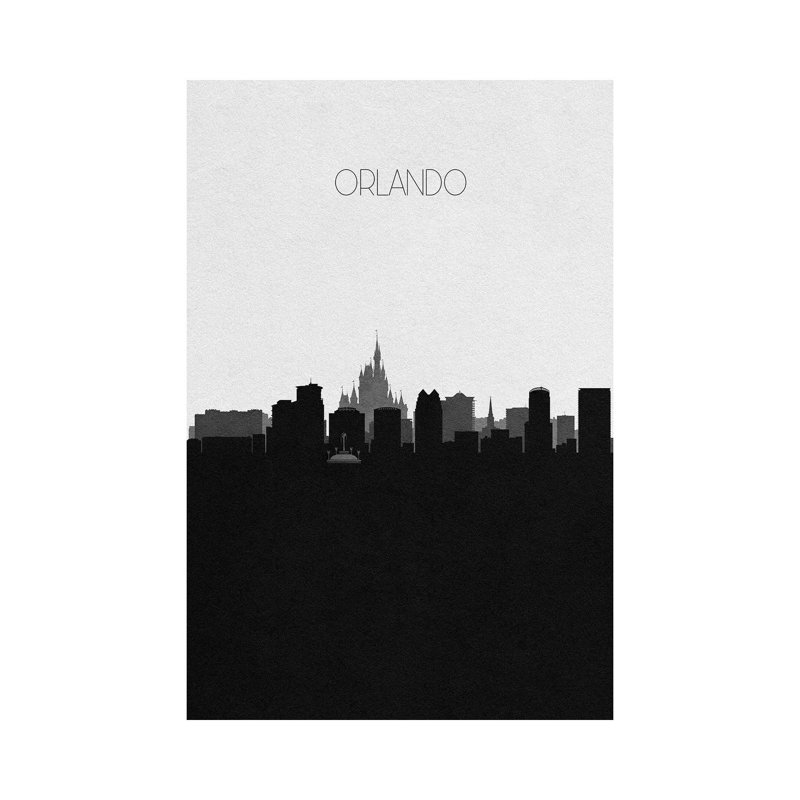 Orlando, Florida City Skyline by Ayse Deniz Akerman - Wrapped Canvas Gallery-Wrapped Canvas Giclée, 152.5 cm H x 101.5 cm W