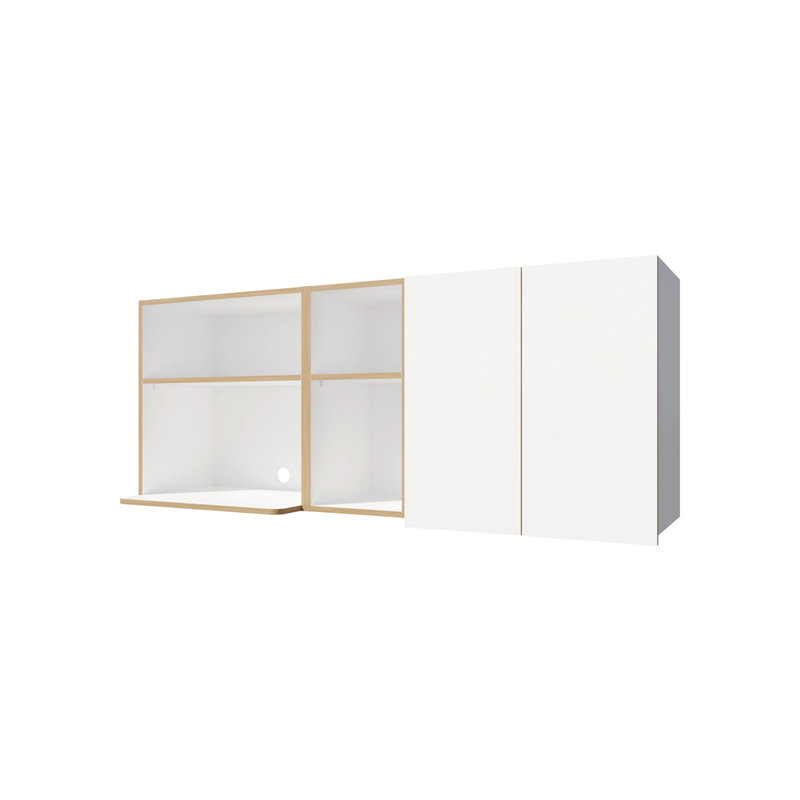 Kitchen Cabinet With Microwave Space And Open Shelf