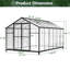 Serre en polycarbonate de 87,42 po avec ventilation et utilisation efficace de l'espace pour les portes doubles de jardin et les deux fenêtres