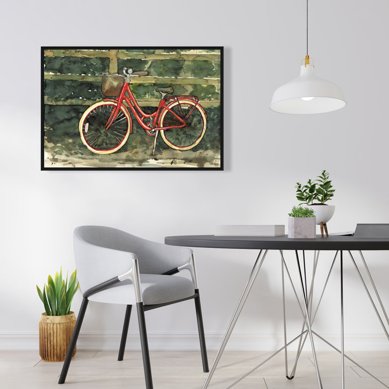 «Riding in the Woods by Bicycle», art sur toile de vélo de cuisine