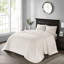 Couvre-lit réversible crème simple - surdimensionné pour une meilleure couverture, rembourrage en coton prélavé et 2 taies décoratives