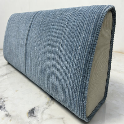 Blue Chenille Non-slip Sofa Backrest Cover, Soft Durable Stripe Pattern Couch Protector