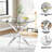 Round Glass Top Metal Base Dining Table-103836508