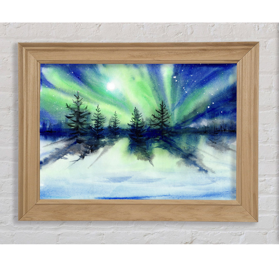 Northern Light Moon Burst - Einzelner Bilderrahmen Kunstdrucke