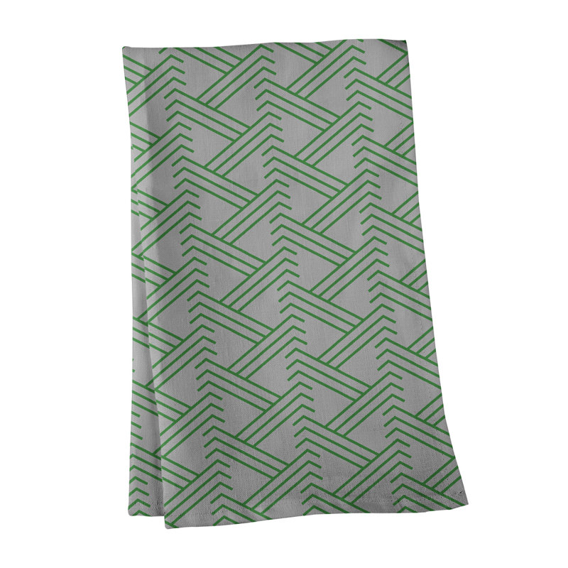 Jordao Tea Towel Kitchen Towel, Gray/Green, Cotton Twill
