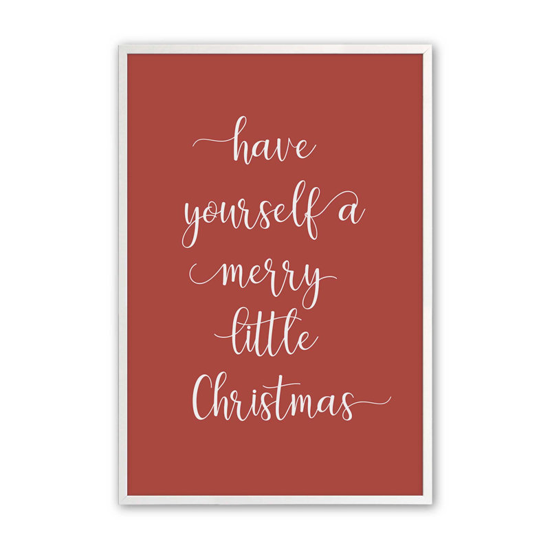 «Merry Little Christmas», reproduction d'art, 24 po x 36 po, Blanc opaque