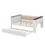 Lit de jour double avec supports de rangement, dossier rembourré, port USB et lit gigogne-161436636