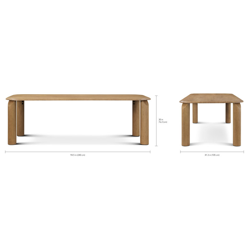 Vienna Dining Table, 30" H x 94.49" L x 41.34" W, Natural