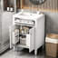 Meuble-lavabo 24 po, lavabo, construction en bois massif, armoire et tiroir fonctionnel pour la salle de bain 24 po avec finition blanche, deux portes, un tiroir, des espaces de rangement-1132520651