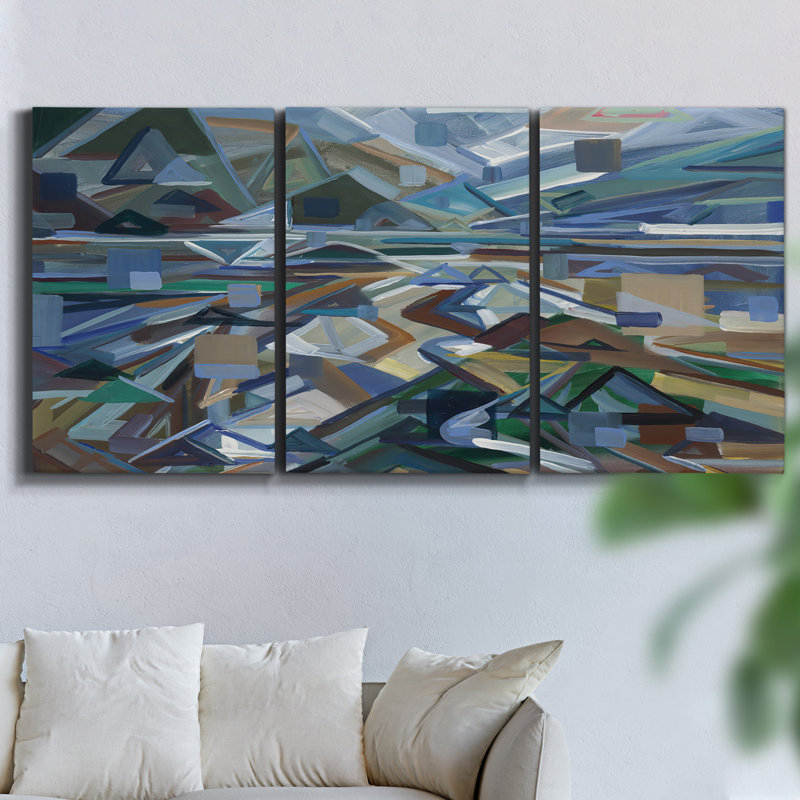 Marche sur les falaises par Monet - Toile encadrée multi-pièces, H 60 po x l 120 po x P 2 po