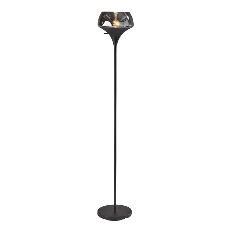 Lampe torchère sur pied 70" Nader, Noir, Noir