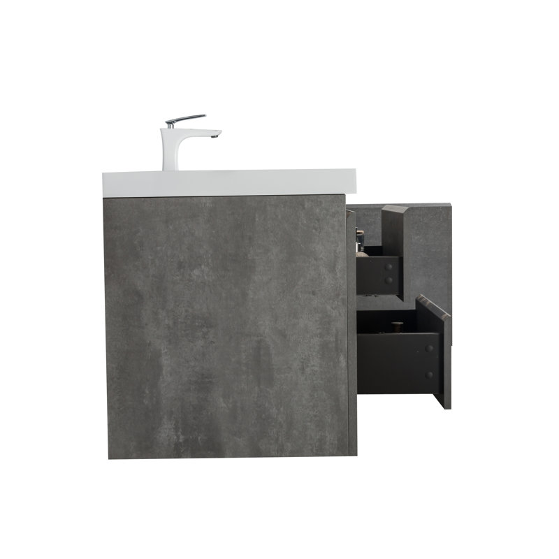 Ensemble de meuble-lavabo simple mural de 59 po Japon