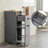 Gray Bathroom Cabinet, 2 Drawers, With Casters