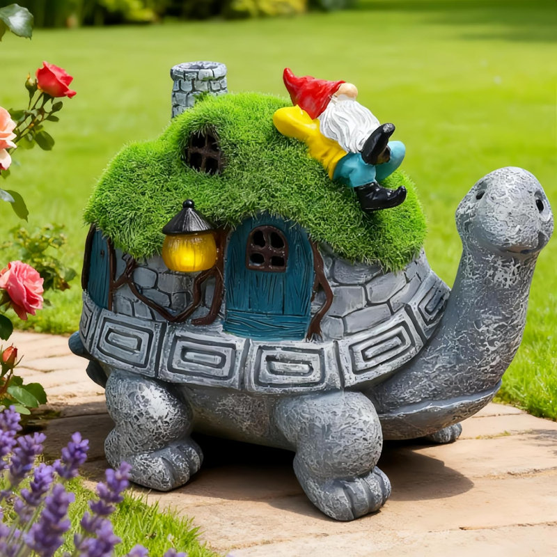 Tortues solaires pour l'extérieur Statue de jardin à lumière solaire tortue Mignonne tortue décor de jardin extérieur