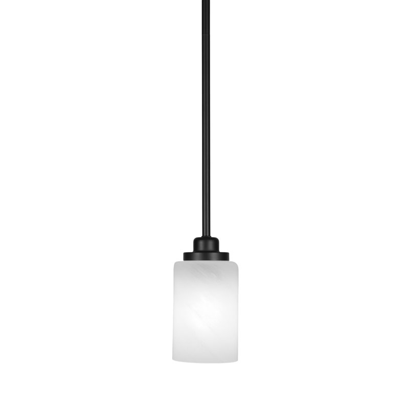 Mini-luminaire suspendu 1 lumière Odyssey, Noir mat, Blanc
