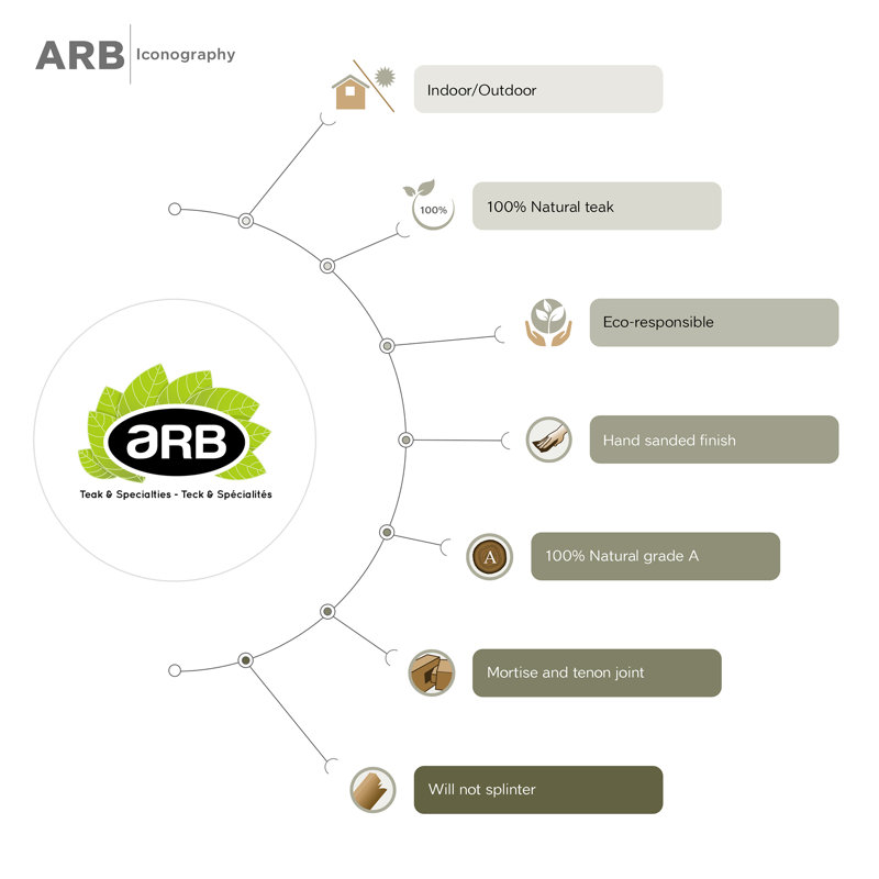 Arb Teak Brown Adjustable Outdoor Wood Leg Rest