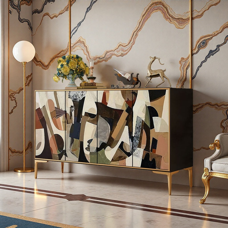 French Style Light Luxury Painted Sideboard