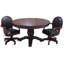 Fairfield Dark Cherry 54" Round 3 in 1 Pedestal Game Tablewith Bumper Pool