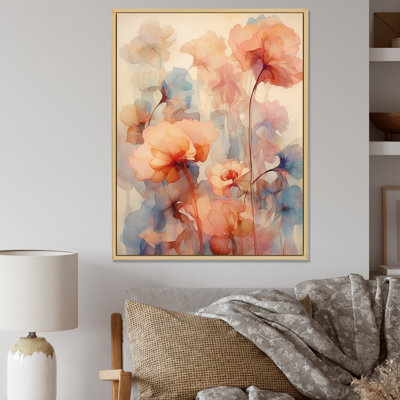 «Blue and Orange Geranium Collage Expression I», reproduction sur toile