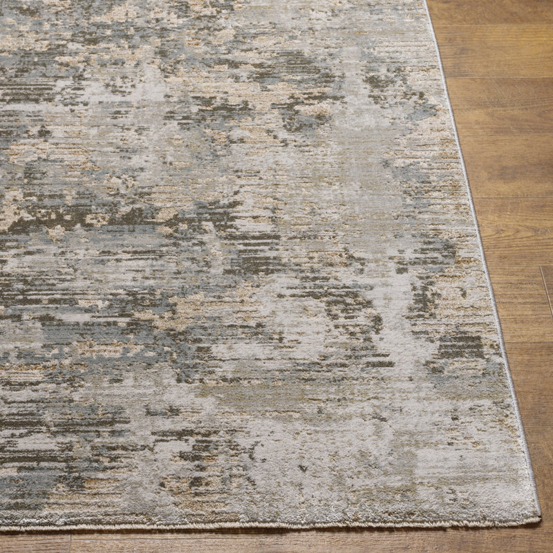 Tapis gris ardoise à motif abstrait Avia, Rectangle 9 pi x 12 pi